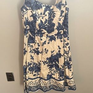 Blue and white floral dress